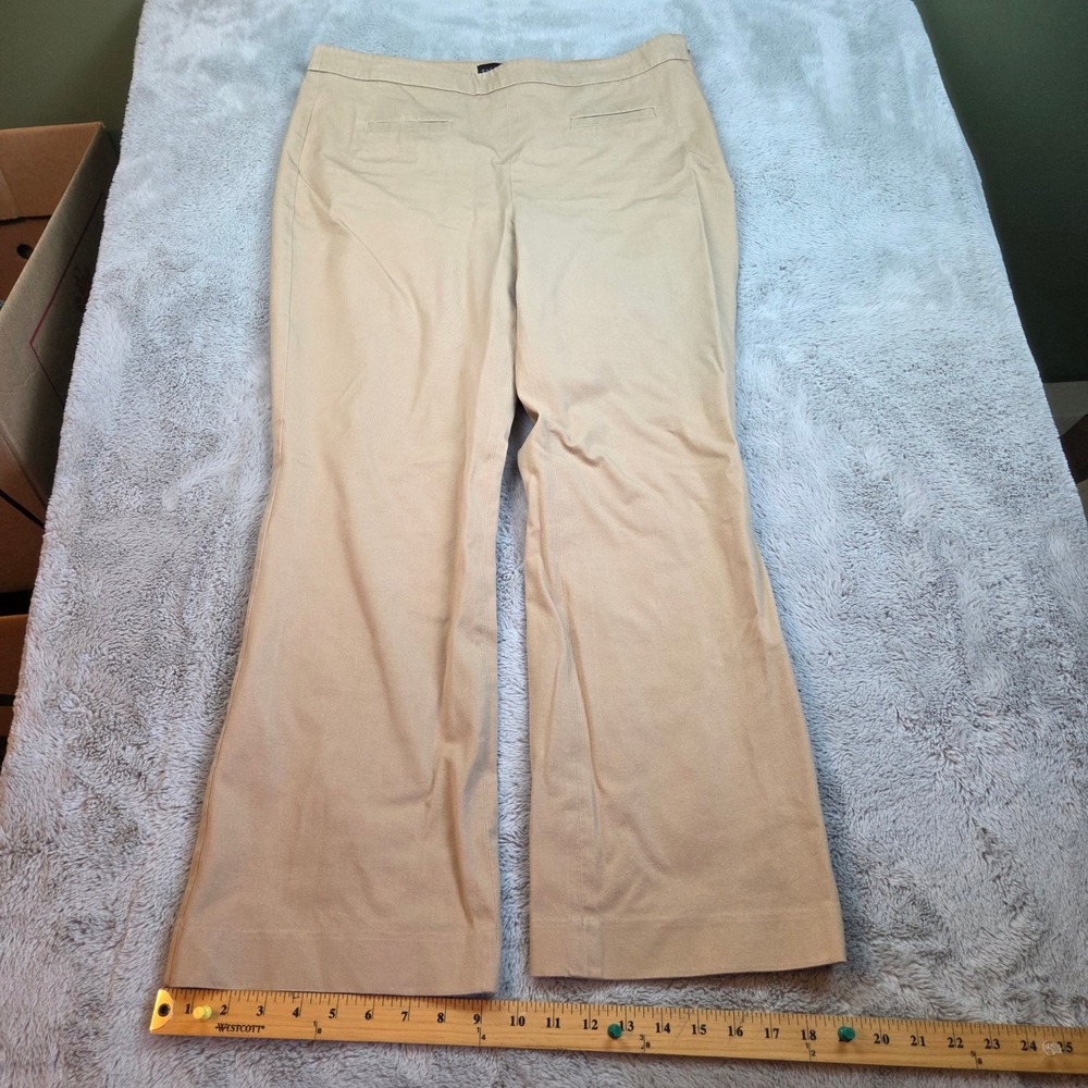 Talbots Chatham Bootcut Ankle Pant Womens Sz 12 Cotton Rayon Stretch Tan Beige